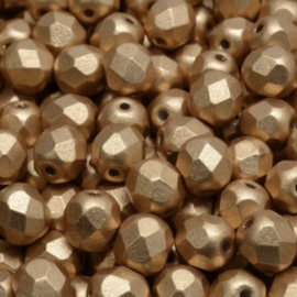 Firepolished Round Beads mat Gold 6mm, 10 gram