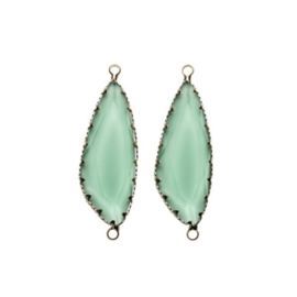Tussenstuk 16x40mm glas Groen, 1 stuk