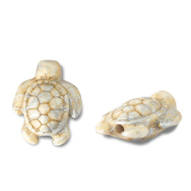 Keramiek Schildpad Off white-gold-silver, per stuk