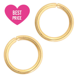 Stainless steel buigring 6mm Goud, 100 st.