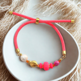 DIY pakket armbandje Fluor Pink