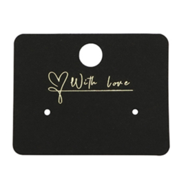 Sieraden kaartjes "With Love" Black, 10 st.