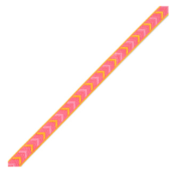 Lint met tekst arrows Pink-yellow, 1 meter