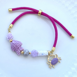 DIY pakket armbandje "Holy Crab" Lila