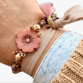 Armbanden set Vintage Pink Hawaiian flower