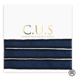C.U.S. Sieraden lint Shiny intense dark blue, 65 cm
