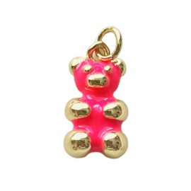 Brass Bear Gold-Fluor Pink, per stuk