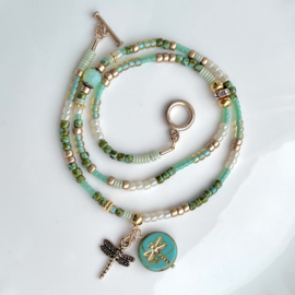 DIY pakket wikkel armband Green-Gold