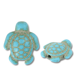 Keramiek Schildpad Turquoise Blue, per stuk