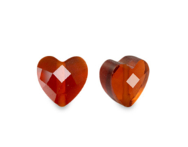 Fashion facet hart Orange topaz, per st.