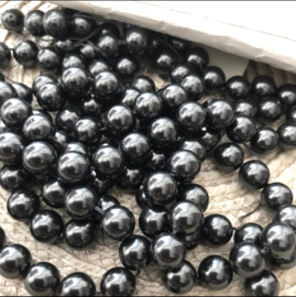 Swarovski parels 8mm Jet hematite Pearl, per stuk