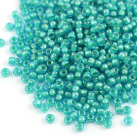 TOHO 6/0 Inside-Color Aqua LT/Jonquil-Lined, 10 gram