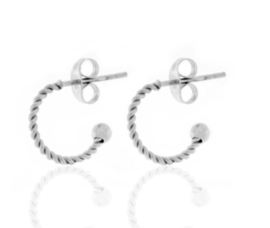 Stainless steel oorbellen creolen 12mm Zilver, per 2 stuks