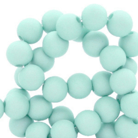 8 mm acryl kralen matt Soft turquoise blue, per stuk