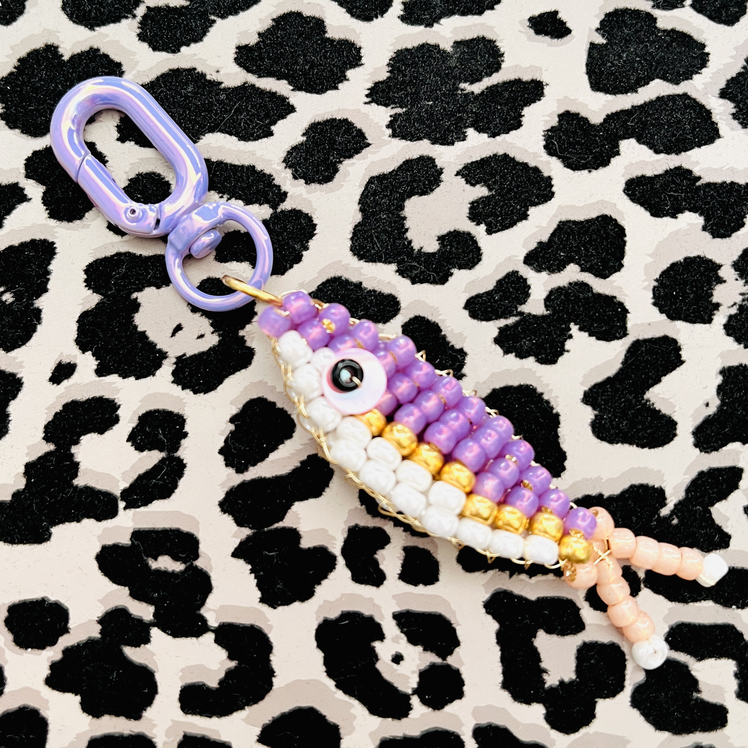 DIY pakket kralenvisje XL, Lilac incl. rol koperdraad.