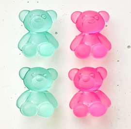 Teddybear acryl Pink, per stuk