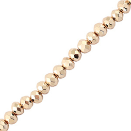 Top Facet kralen 4mm Metallic champagne, 20 stuks