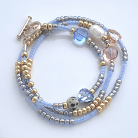 Fashion Facet kralen hart Peachy beige-pearl shine coating, per stuk