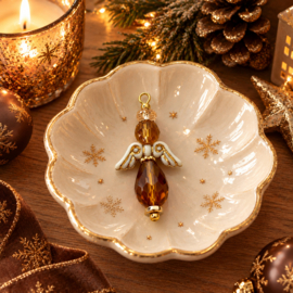 DIY engel Wit - bruin - Goud