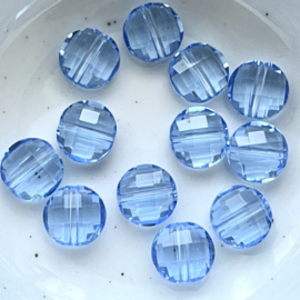 Kristal rond kraal 10mm Sapphire, 1 stuk