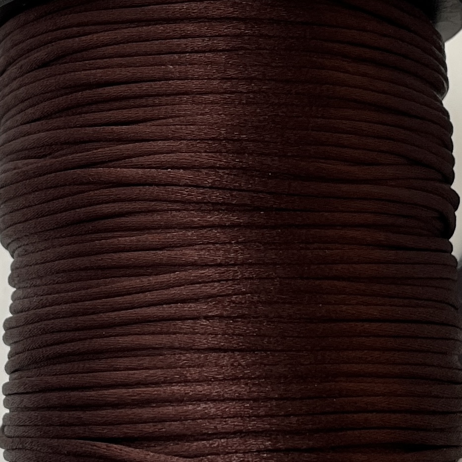 Satijn koord 2mm Coffee, 1 meter