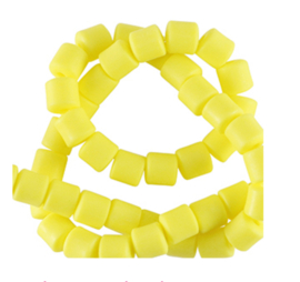 Polymeer kralen 6mm Neon yellow, per 60 stuks