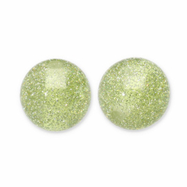 8 mm acryl kralen glitter Olive green-silver, per stuk