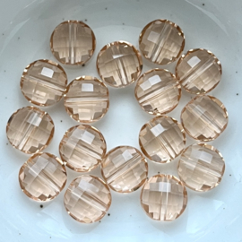 Kristal rond  kraal 10mm Champagne, 1 stuk