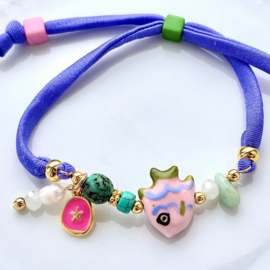 DIY pakket Ibiza Fish armband - Purple