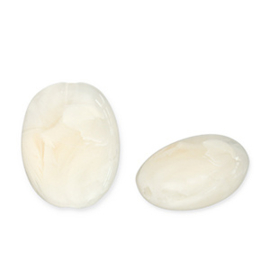 Acryl kralen ovaal Off white-white, per stuk