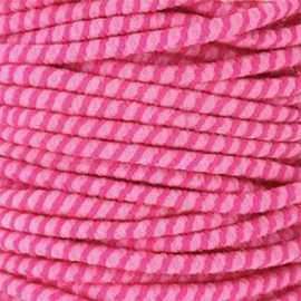 Gekleurd elastisch draad 2.3mm Pink mix, 1 meter