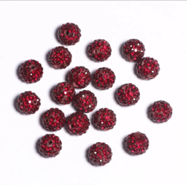 Rhinestone - strass kralen rond 8mm Wine red, 1 stuk