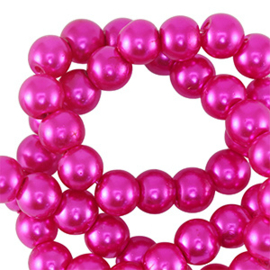 Glasparels 8mm Fuchsia, per stuk
