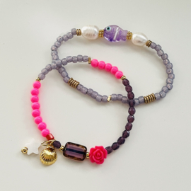 Armbanden set Lila Fish
