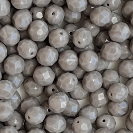 Firepolished Round Beads Grijs 8mm, 10 st.