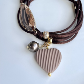 DIY pakket wikkel armband Taupe-Bruin