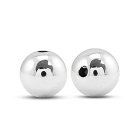 Metallook kralen rond 12mm Silver metallic, per stuk