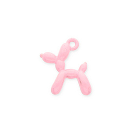 Bedels metaal ballon hond poedel Light pink, 1 stuk
