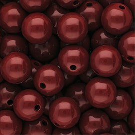 12 mm DQ acryl kralen shiny Salsa red, per stuk