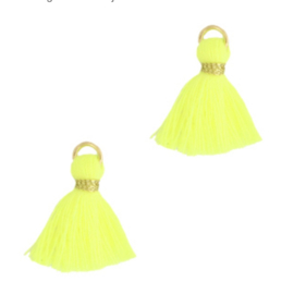 Kwastjes 1.5cm Gold-neon yellow, 1 stuk