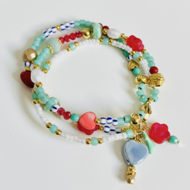 Inspiratie Turquoise Red armband