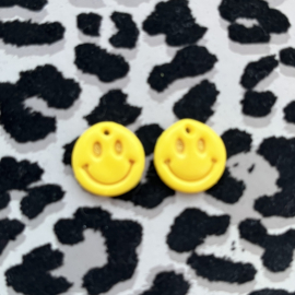 Bedels Smiley Yellow polymeer klei, 1 stuk