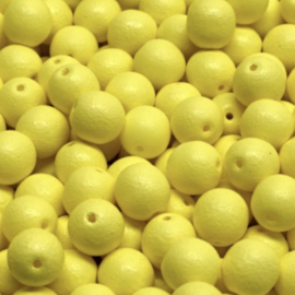 Round Druck Beads 6mm Yellow, per 10 gr.
