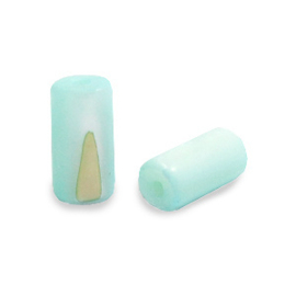 Schelp kralen tube Light turquoise blue 8x4mm, 1 stuk