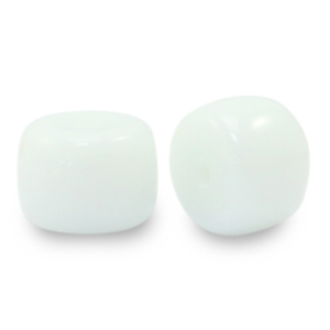 Rondellen glaskralen 8mm White, per 10 stuks