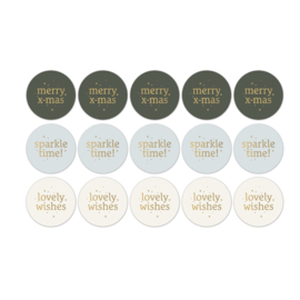 Cadeaustickers Xmas Text mix cadeaustickers, 10 stuks
