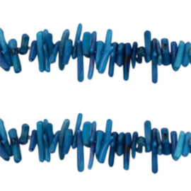 Ocean bamboo kralen 3-12mm, Teal blue, 20 st.