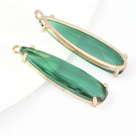 Rhinestone druppels Green, 2 stuks