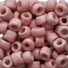 Rocailles 6/0 Vintage roze Stonelook finish, 10 gr.