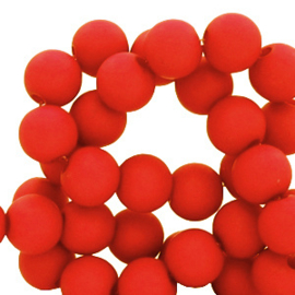 8 mm acryl kralen matt Candy red, 30 stuks